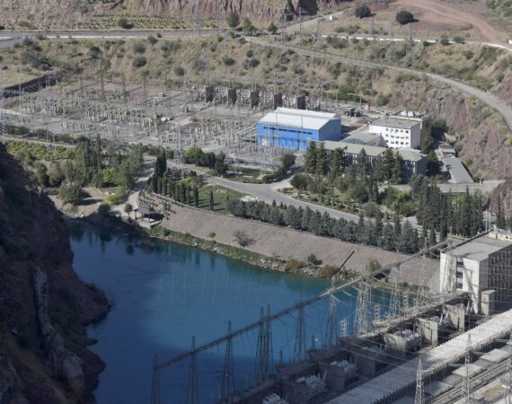 View of the Nurek hydropower plant