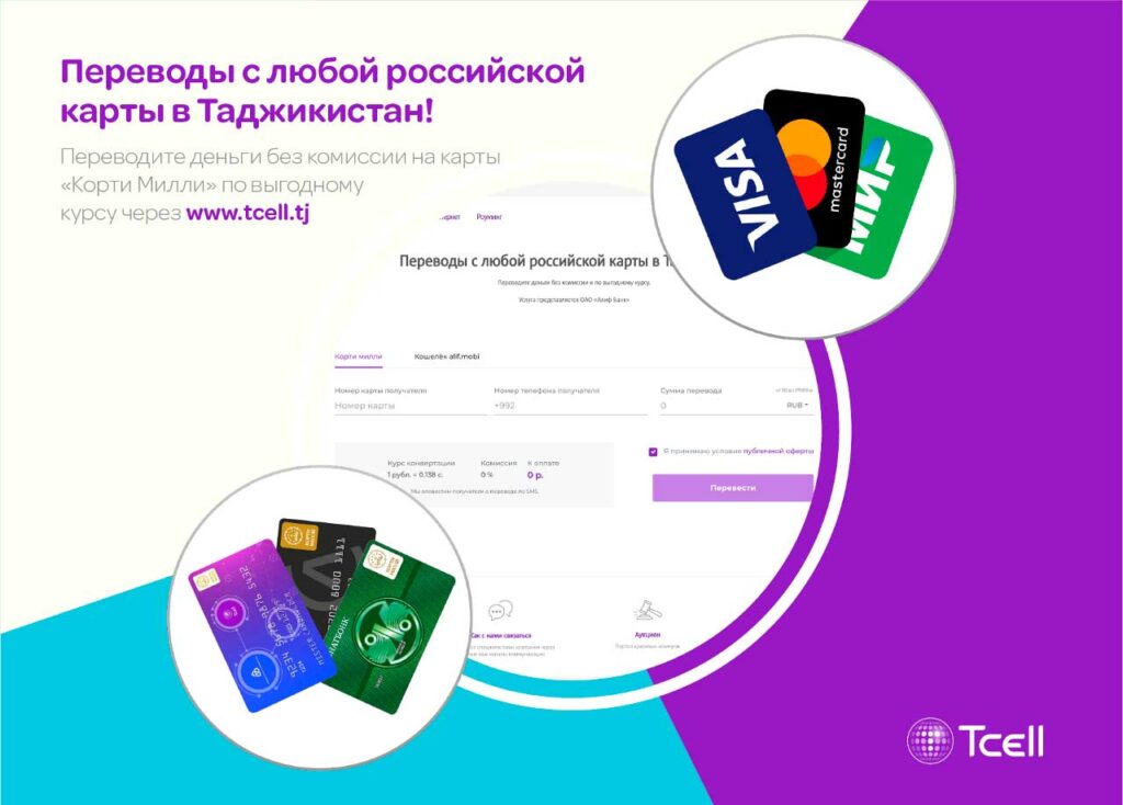 Денежные-переводы-Tcell без комиссии