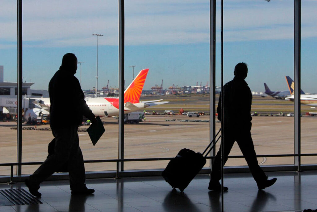 аэропорт силуэт люди